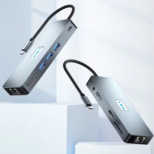 SYONG 4K Ultra Usb C Docking Station Dual Monitor 11 en 1 USB HUB Adaptador multipuerto Ethernet, HDMI,DP, TF/SD, USB 3,2 Gen 2, <span class=keywords><strong>VGA</strong></span> - Product Image 1