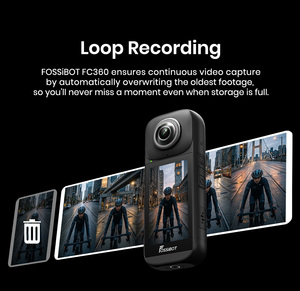 Fossibot Fc360 Digital 8K 30Fps 360 Video Recorder <b>Mini</b> Body Handheld Sports Action <b>Camera</b> 8K10fps 360 Video WithDual1/2"Sensors - Product Image 5