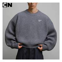 Usine de fabrication de pulls certifiée BSCI, logo personnalisé, laine mérinos respirante, cachemire, cardigan gris surdimensionné pour homme, tricot d'hiver