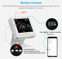 Caldera de Gas Inteligente Tuya para Calefacción por Suelo Radiante, con Pantalla Táctil LCD RF 433, Control Remoto por Aplicación, Compatible con Alexa y Google