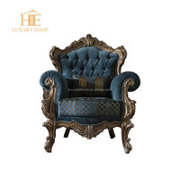 Meubles de salon baroque de luxe, canapé en bois rouge sculpté antique à la française, 3 places
