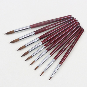 Pinceau à poudre pour gravure d'ongles, manche en bois, logo personnalisé, poils Kolinsky, pinceau professionnel pour manucure et nail art - Product Image 3