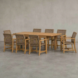 Mesa de Comedor Extensible de Madera de Teca Moderna de Primera Calidad, para Uso en Hoteles y Restaurantes, Resistente al Agua, Ecológica, Duradera y Fácil de Limpiar - Product Image 1
