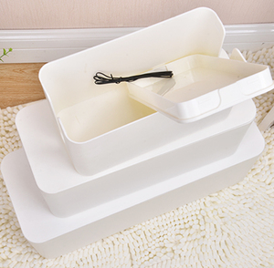 wire cable management storage box for office table or house cord organizer box