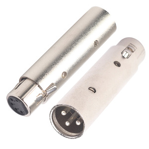 Xlr Adapter 3 Pin Male To 5 Pin Female Connector For Audio Sound <b>Systems</b> Metal High Quality Passive <b>Stereo</b> Output - Product Image 1