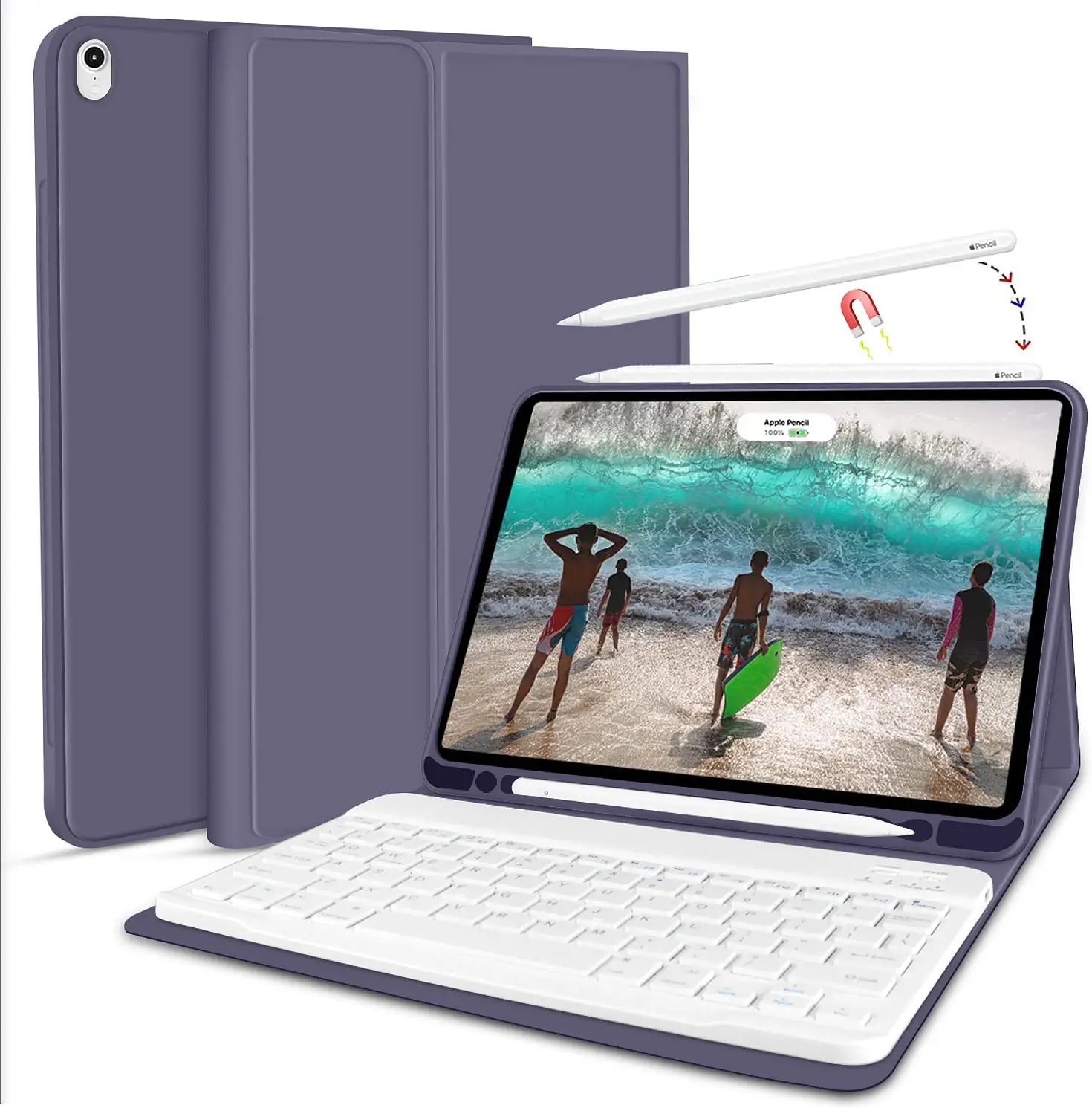 Casing iPad Air 4 10.9 Inci iPad, Sarung HP Nirkabel dengan Keyboard untuk iPad Air 4 2020