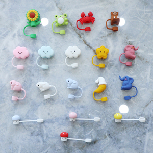 Adornos de Silicona para Pajitas con Diseño de Animales de Dibujos Animados para Vasos Stanley, Accesorios OEM - Product Image 4