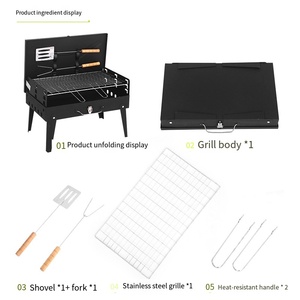 Parrilla Plegable para Exteriores con Caja de Herramientas Integrada, Rejilla para Asar, Parrilla para Vendedores Ambulantes - Product Image 3