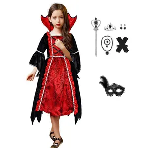 Style chaud Cosplay Vampire Costume pour enfants fille moderne gothique enfants Vampire princesse des ténèbres robe Halloween vêtements