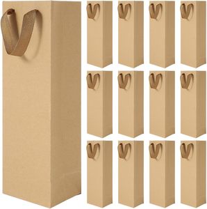 Sacs en papier pour le shopping en gros, sacs cabas économiques avec logo personnalisé, sacs en papier kraft pour bouteilles de vin pour emballage cadeau - Product Image 1
