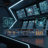 Cockpit de simulation de course confortable Airbus A320 avec commande EFIS gauche, module de fréquence lumineuse FCU pour jeu de vol simulé, cockpit de course