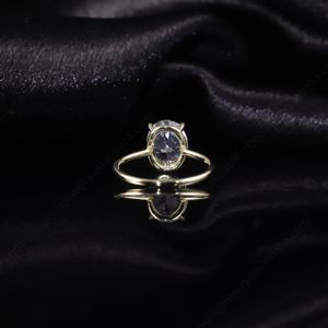OL1481 China Diamond Jewelry Factory Großhandel Massiv 14 Karat Gold Custom Karat 1ct 3ct 5ct 6ct Oval Moissan ite Verlobung sring - Product Image 5