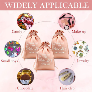 Recyclable Satin Drawstring <b>Wedding</b> <b>Gift</b> <b>Bag</b> New Thankyou Bridal Baby Shower Jewelry Packaging for Valentine's Day - Product Image 5