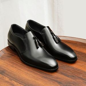 Men's Casual Shoes <b>Pointed</b> <b>Toe</b> Waterproof Breathable Height Increasing Autumn Formal Office Wedding Anti-slip <b>Flat</b> Sole - Product Image 4