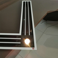 Diffuseur de fente en plastique ABS, solide, à air réglable, pour plafond, mur, ventilation avec lumière, mm