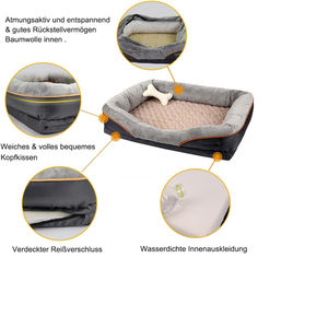 Casas grandes lavables de lujo de espuma viscoelástica impermeable cama de descanso para dormir cama para gatos cama para perros y Mascotas - Product Image 3