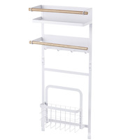 Étagère de salle de bain multifonctionnelle à plusieurs niveaux, murale, en métal, pour machine à laver, avec montage et rangement faciles