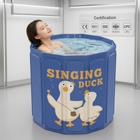Baignoire pliable portable pour adultes, baignoire profonde pour bain relaxant, gain de place, spa à domicile, seau de bain relaxant