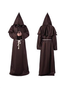 Costume Cosplay Medievale Premium per Adulti, Abiti da Sacerdote per Halloween, Mantello con Cappuccio, Veste da Monaco, Abito da Mago, Costume da <span class=keywords><strong>Strega</strong></span> - Product Image 4