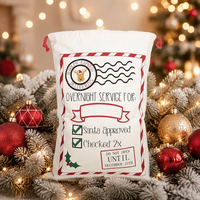 Sac de Noël personnalisé avec cordon de serrage, imprimé, grand sac en toile réutilisable pour cadeaux de Noël, sac de rangement pour cadeaux de Noël pour enfants