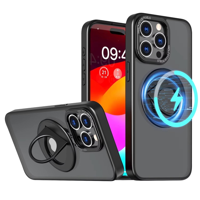 Trending Magnetic Attraction Electroplate Anti-Fingerprint Shockproof Wireless Charge Protective Phone Case for iphone Samsung