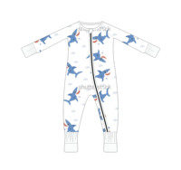 Combinaison Bébé Zippy en Bambou Doux à Manches Longues, Pieds Convertibles, Imprimé Ballons Colorés, pour Dormir et Jouer