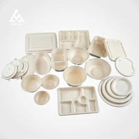 Contenants alimentaires jetables compostables en bagasse de canne à sucre, boîtes à lunch à clapet