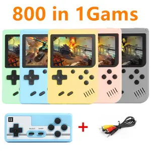 마카롱 컬러 800 1 게임 미니 휴대용 레트로 비디오 콘솔 휴대용 게임 플레이어 소년 8 비트 2.6 인치 컬러 LCD 화면 GameBoy
