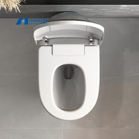 Nouvelle arrivée, WC intelligent à poser au sol en forme d'œuf, en céramique, avec couvercle automatique, cuvette de toilette intelligente pour la maison