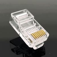 Conector RJ45 Cat5e 8P8C de 8 núcleos de aleación de cobre para cable de red