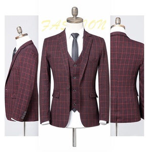 Nouveau <span class=keywords><strong>costume</strong></span> décontracté pour hommes <span class=keywords><strong>costume</strong></span> d'affaires pour hommes Blazer veste Tux gilet et pantalon hommes Plaid coupe moderne <span class=keywords><strong>costume</strong></span> <span class=keywords><strong>3</strong></span> pièces - Product Image 4