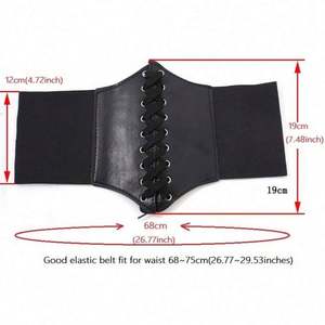 Fashion <b>Corset</b> Wide Adjustable Faux Leather Slimming <b>Body</b> Shaping Girdle Belt for Women Elastic Tight High Waist Customizable - Product Image 3