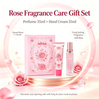 Coffret cadeau crème pour les mains parfumée à la rose 35ml et crème pour les mains 35ml, coffret cadeau beauté rose pour filles