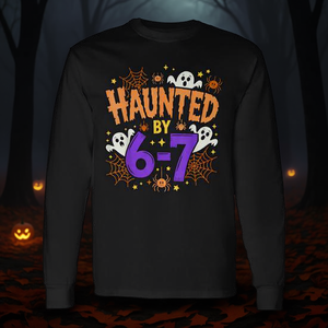Haunted By 6-7 - Camiseta de manga larga con diseño de disfraz de Halloween - Product Image 3