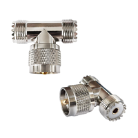 Connecteur coaxial UHF-JKK à prix d'usine, adaptateur d'angle UHF mâle vers femelle vers femelle