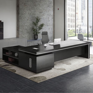 Combinaison de bureau et chaise modulaire de luxe en forme de L pour <span class=keywords><strong>superviseur</strong></span> de bureau, avec ambiance studieuse, mobilier commercial en bois - Product Image 6