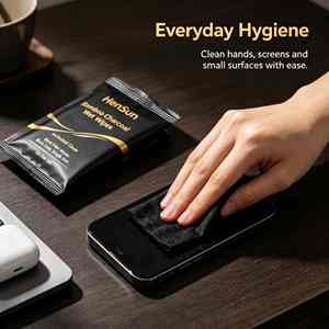 Lingettes humides jetables écologiques biodégradables en charbon de bambou sans alcool non tissées pour le visage et les mains, emballées individuellement, format voyage - Product Image 6
