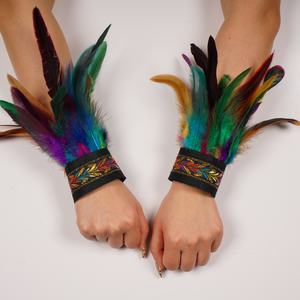 Gelang Manset Bulu Suku Bohemia untuk Festival Pesta, Paket Grosir, Aksesori Etnik Buatan Tangan untuk Festival Musik, Karnaval, Rave - Product Image 5