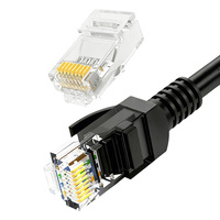 Câble réseau Ethernet LAN 1m/5m/50m OEM extérieur Cat5e UTP RJ45 en cuivre nu résistant aux intempéries, durable, certifié CE/FCC