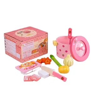 Happy Cut Toy Small Hot Pot Set Play House Little Princess Girl Birthday Simulation Cake Toy Color Box