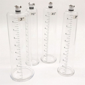Cilindro de Vacío de 6 Tamaños para Bombas de Mejora del Pene, Acrílico Transparente sin Costuras con Marcas de Medición y Conexión de Bloqueo - Product Image 1