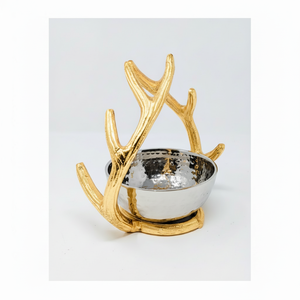 เขากวางโลหะสีเงินแบบดั้งเดิมชามตกแต่งโต๊ะงานแต่งงานผลไม้ของหวานผลไม้แห้งผลไม้เสิร์ฟบนโต๊ะอาหารในบ้านห้องครัว - Product Image 1