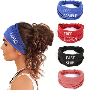 Custom Logo <b>Wide</b> Headbands for Women Non Slip Ethnic Elastic <b>Bands</b> Satin <b>Hair</b> <b>Band</b> Sports Workout Gym Ethnic Headband Head Towel - Product Image 1