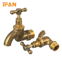 Handaifan robinets d'eau de cuisine jardin extérieur, taille complète 1/2-1 robinet de salle de bains, robinet en plastique en laiton