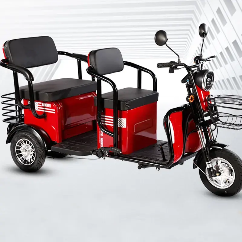 Triciclo elétrico 48V1000W de 3 rodas de excelente qualidade com motor para vários passageiros e entrega para adultos