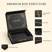 Emballage personnalisé en carton rigide en forme de livre noir UV, boîtes d'emballage magnétiques pour cartes de crédit VIP, boîtes cadeaux avec insert