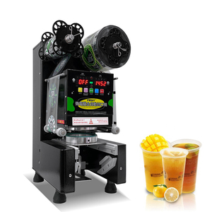 Machine de scellage de gobelets entièrement automatique électrique pour boissons commerciales de thé au lait à bulles (Boba), pour gobelets en plastique PP, idéale pour les commerces. - Product Image 1