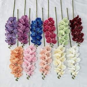 Ramas de flores de Orquídea de seda falsa de alta calidad, orquídea Phalaenopsis artificial de 9 cabezas para eventos de fiesta de boda - Product Image 2