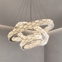 Lustre de luxe en cristal K9 pour salon, salle à manger, escalier, duplex, et suspension annulaire