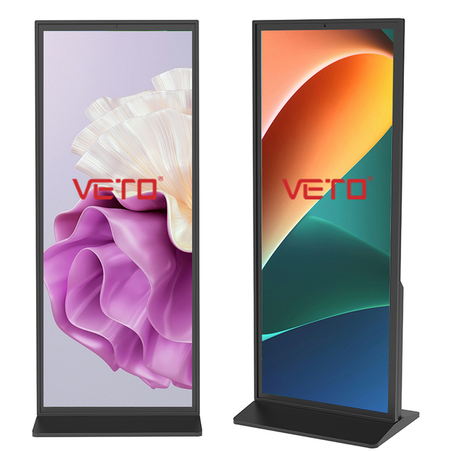 VETO 70 Inch Full Screen Digital Signage and Display 4k Resolution Indoor Floor Standing Advertising Kiosks